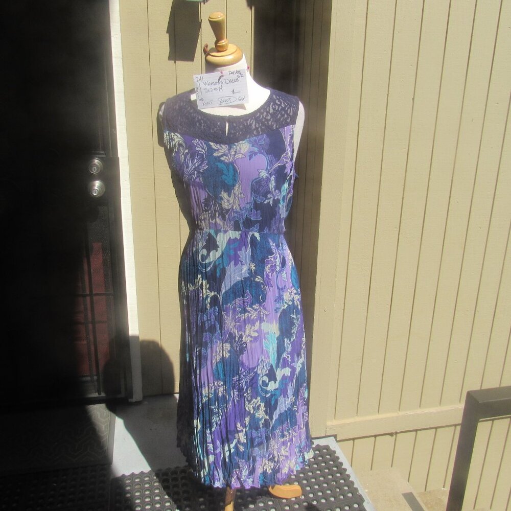 #241  NEW WOMEN'S PURPLE CRINKLY DRESS BY PER UNA  (SIZE  14US / 18UK)